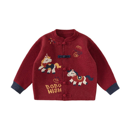 MyKids-USA® Baby Kids Unisex Horse Cartoon Pattern Thick Coat
