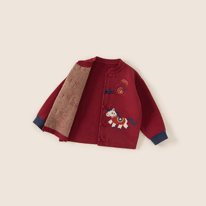 MyKids-USA® Baby Kids Unisex Horse Cartoon Pattern Thick Coat