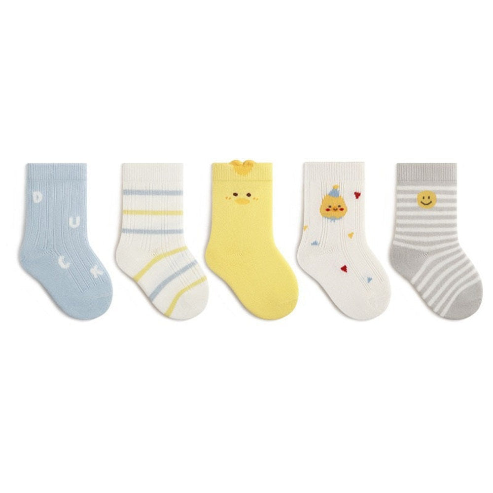 MyKids-USA® Baby Boys and Girls Cute Cartoon and Striped Pattern Socks 1 Lot=5-Pair Set