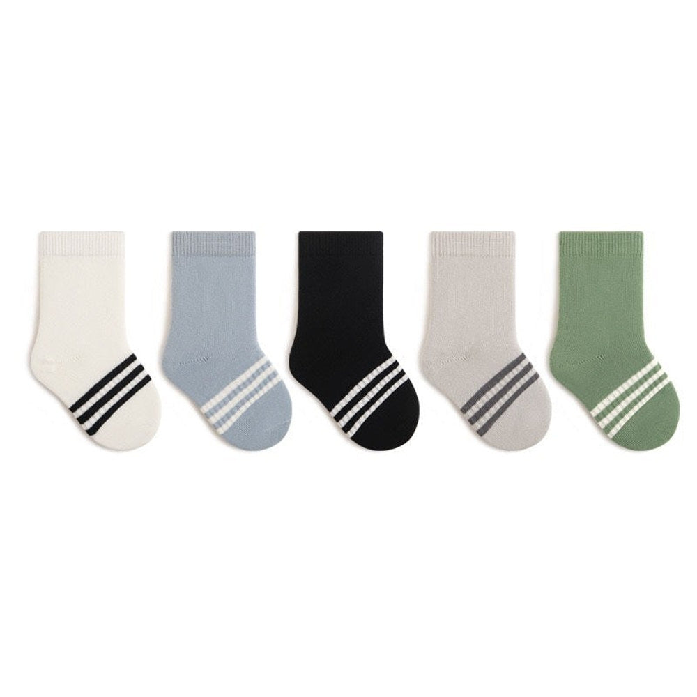 MyKids-USA® Baby Boys and Girls Cute Cartoon and Striped Pattern Socks 1 Lot=5-Pair Set