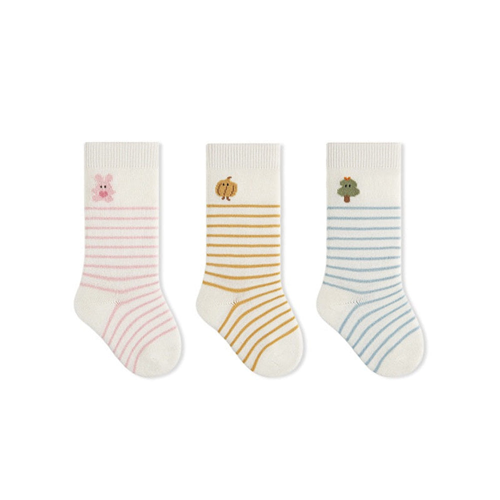 MyKids-USA® Baby Boys and Girls Cute Cartoon and Striped Pattern Socks 1 Lot=3-Pair Set