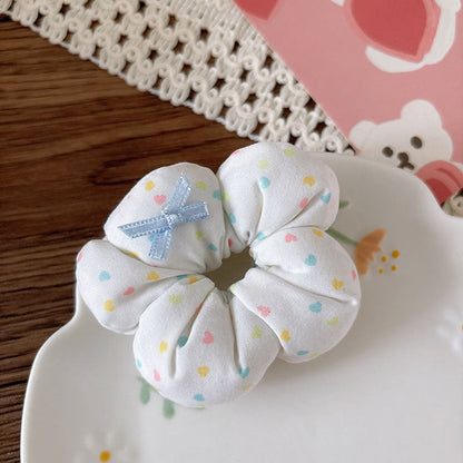 MyKids-USA® Charming Floral Hair Tie for Girls – Padded Fabric Bow Scrunchie