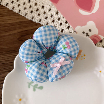 MyKids-USA® Charming Floral Hair Tie for Girls – Padded Fabric Bow Scrunchie