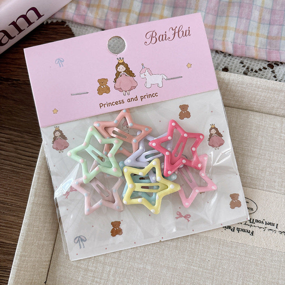 MyKids-USA® Collection of 8 Versatile Cute Geometric Pattern Hair Clips