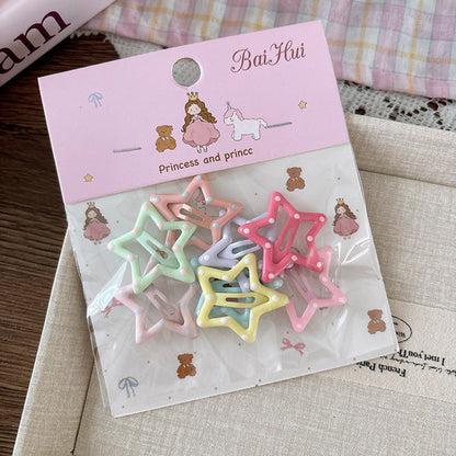 MyKids-USA® Collection of 8 Versatile Cute Geometric Pattern Hair Clips