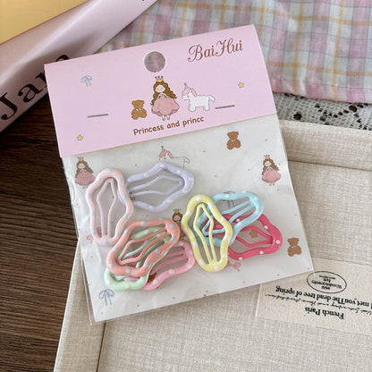MyKids-USA® Collection of 8 Versatile Cute Geometric Pattern Hair Clips