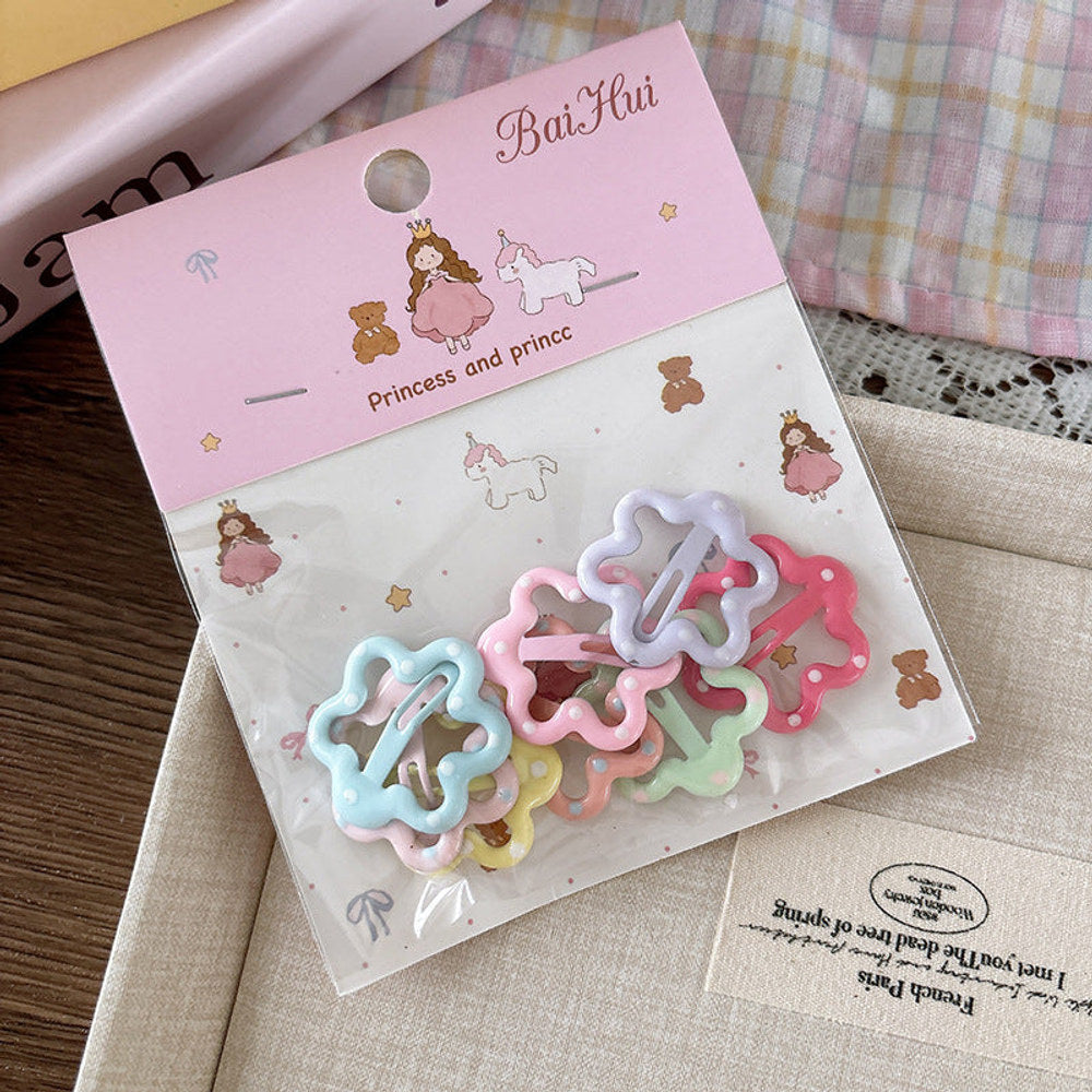 MyKids-USA® Collection of 8 Versatile Cute Geometric Pattern Hair Clips