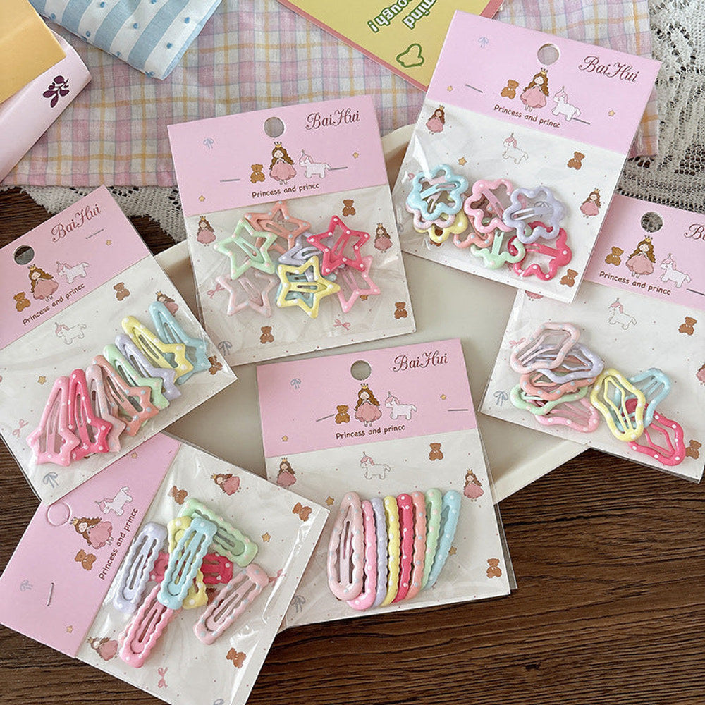 MyKids-USA® Collection of 8 Versatile Cute Geometric Pattern Hair Clips