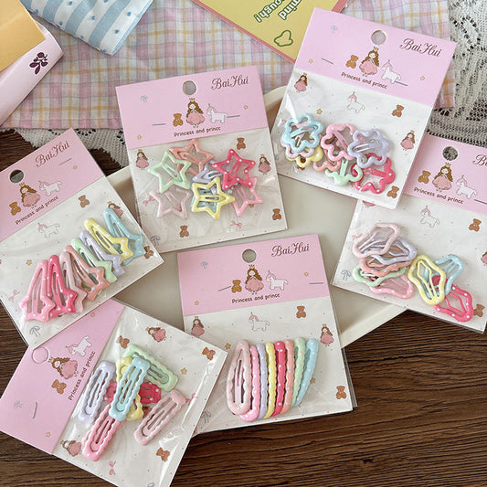 MyKids-USA® Collection of 8 Versatile Cute Geometric Pattern Hair Clips