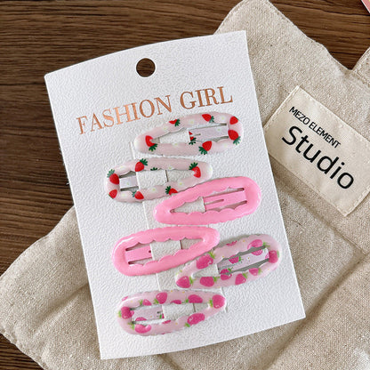 MyKids-USA® Collection of 6 Versatile Cute Simple Pattern Hair Clips