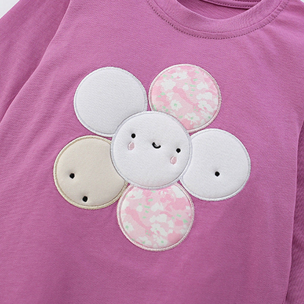 MyKids-USA® Spring and Autumn Girls Cartoon Flower Pattern Long Sleeves Top and Pants Clothing Set