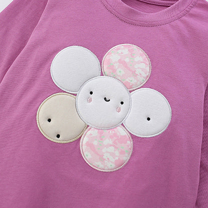 MyKids-USA® Spring and Autumn Girls Cartoon Flower Pattern Long Sleeves Top and Pants Clothing Set