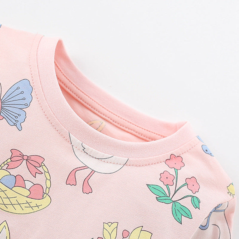 MyKids-USA® Spring and Autumn Girls Flowers Pattern Long Sleeves Top and Pants Clothing Set