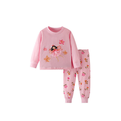 MyKids-USA® Girls Flowers and Cartoon Pattern Long Sleeves Top and Pants Clothing Set