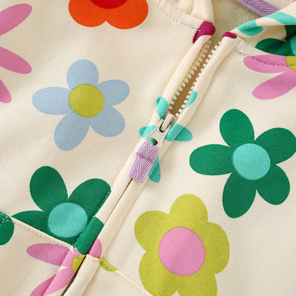 MyKids-USA® European and American Style Girls’ Cartoon Flowers Pattern Coat with Long Sleeves