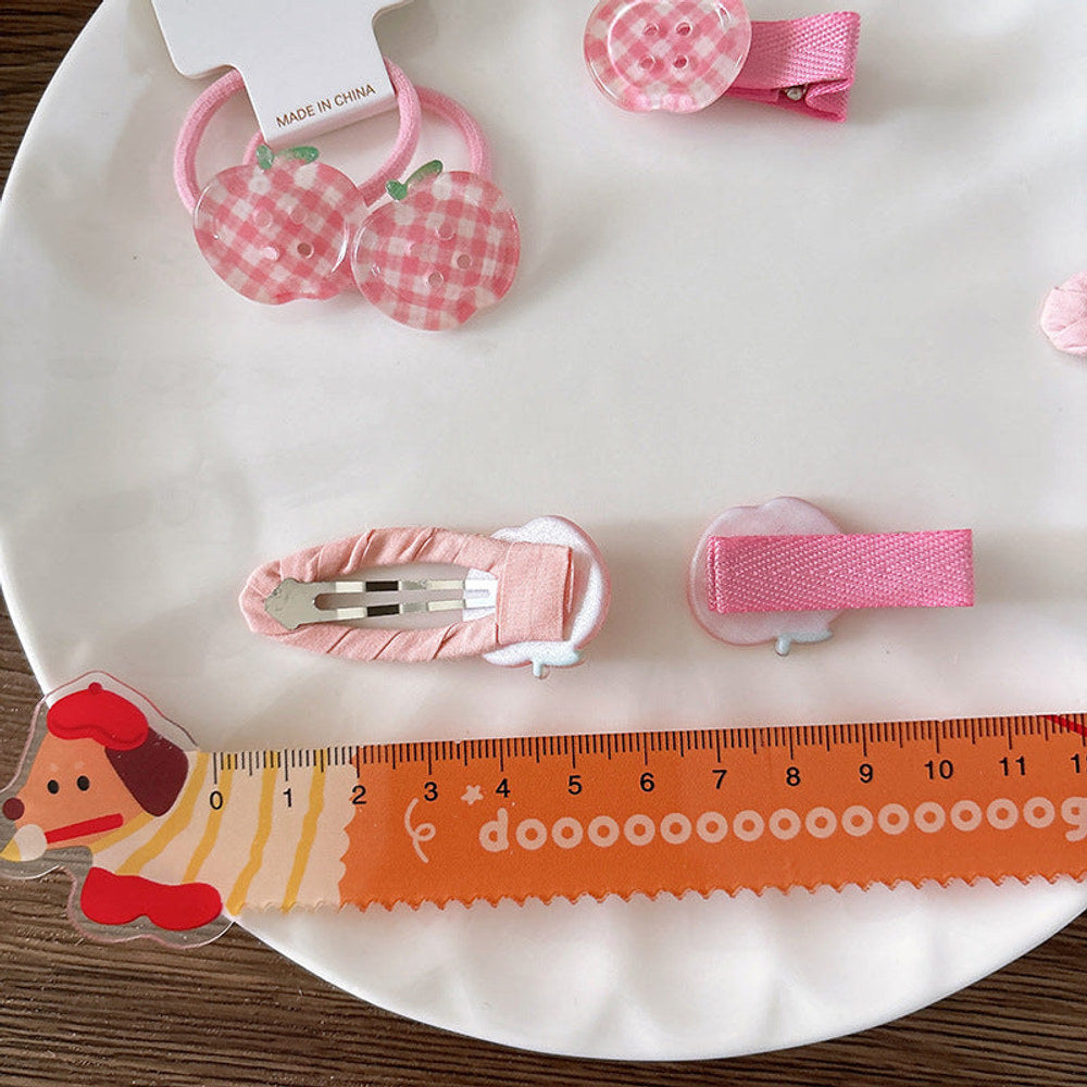 MyKids-USA® Collection of 2 Versatile Fruits Pattern Hair Clips and Hair Ties