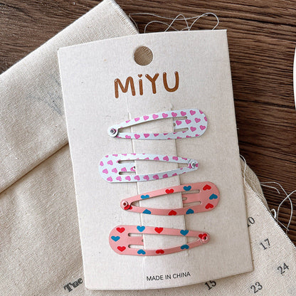 MyKids-USA® Collection of 4 Versatile Cute Geometric Pattern Hair Clips