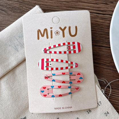 MyKids-USA® Collection of 4 Versatile Cute Geometric Pattern Hair Clips