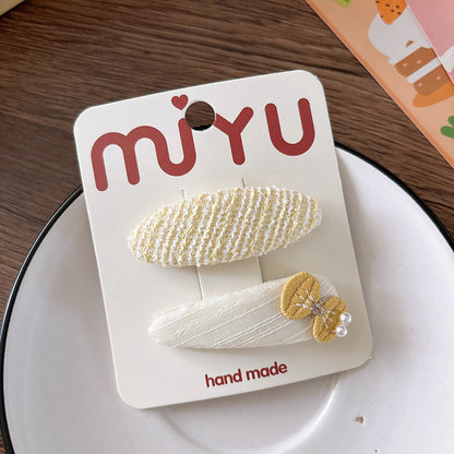 MyKids-USA® Collection of 2 Versatile Cute Cloth Design Hair Clips