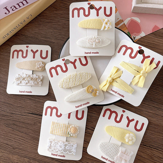 MyKids-USA® Collection of 2 Versatile Cute Cloth Design Hair Clips