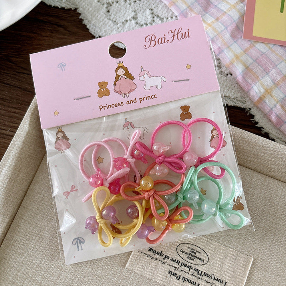 MyKids-USA® Collection of 10 Versatile Beaded Hair Ties