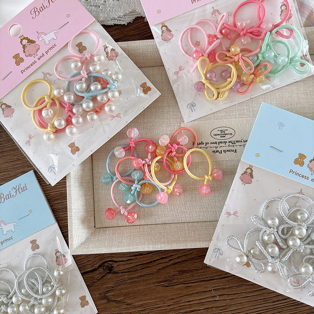 MyKids-USA® Collection of 10 Versatile Beaded Hair Ties