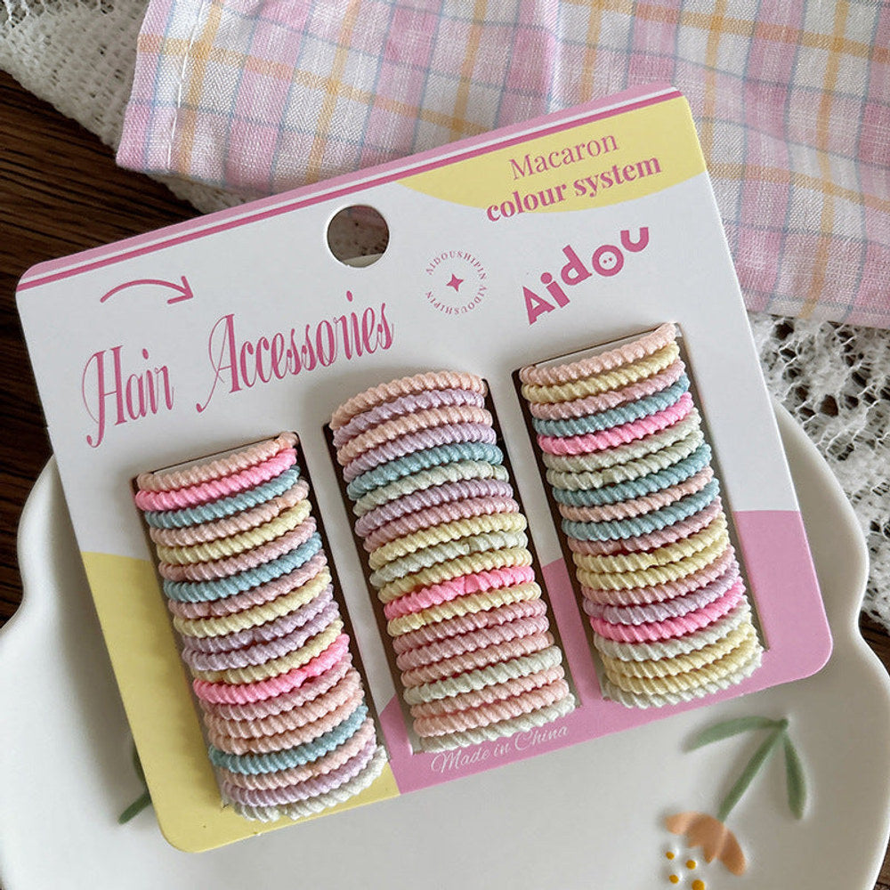 MyKids-USA® Adorable Solid Color Plain Hair Ties 60-Piece Set