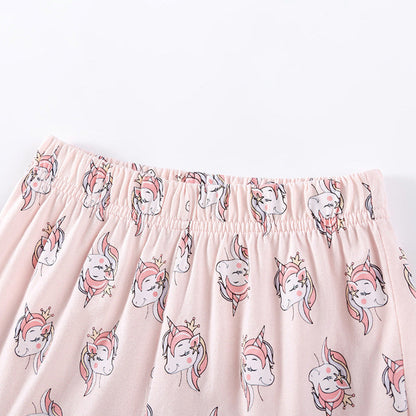 MyKids-USA® Summer Hot Selling Baby Kids Girls Short Sleeves Cartoon Pattern T-shirt and Shorts Clothing Set