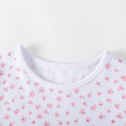 MyKids-USA® Floral Pattern Short Sleeves Tulle Patchwork Dress for Stylish Girls