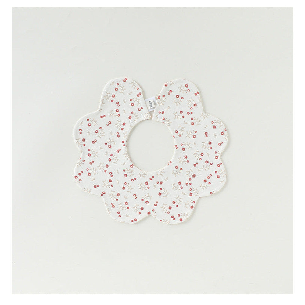 MyKids-USA® Adorable Simple Pattern Cotton Snap-on Flowers Shaped Bib