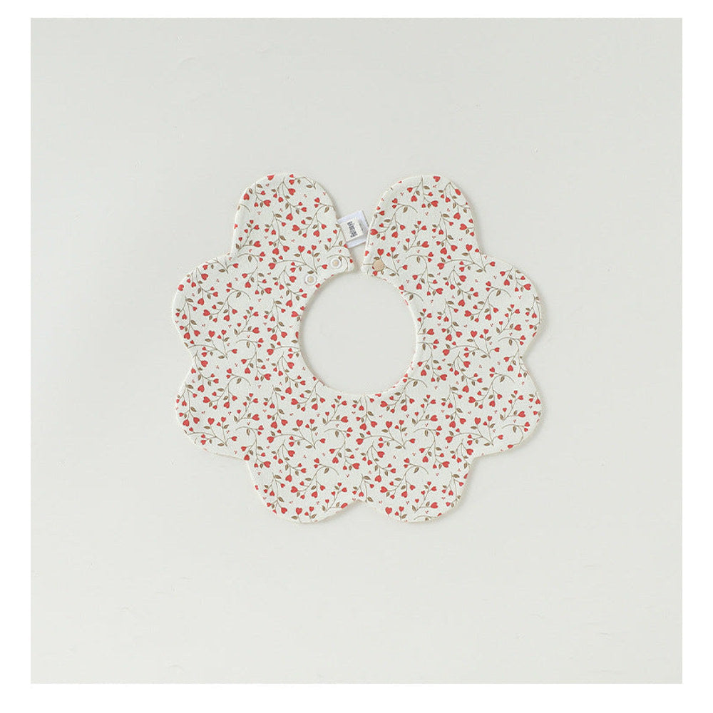 MyKids-USA® Adorable Simple Pattern Cotton Snap-on Flowers Shaped Bib
