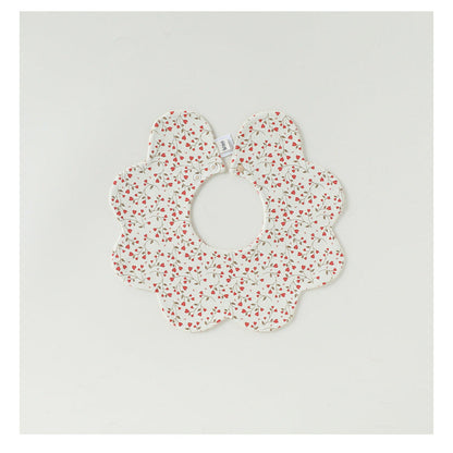 MyKids-USA® Adorable Simple Pattern Cotton Snap-on Flowers Shaped Bib