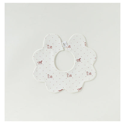 MyKids-USA® Adorable Simple Pattern Cotton Snap-on Flowers Shaped Bib