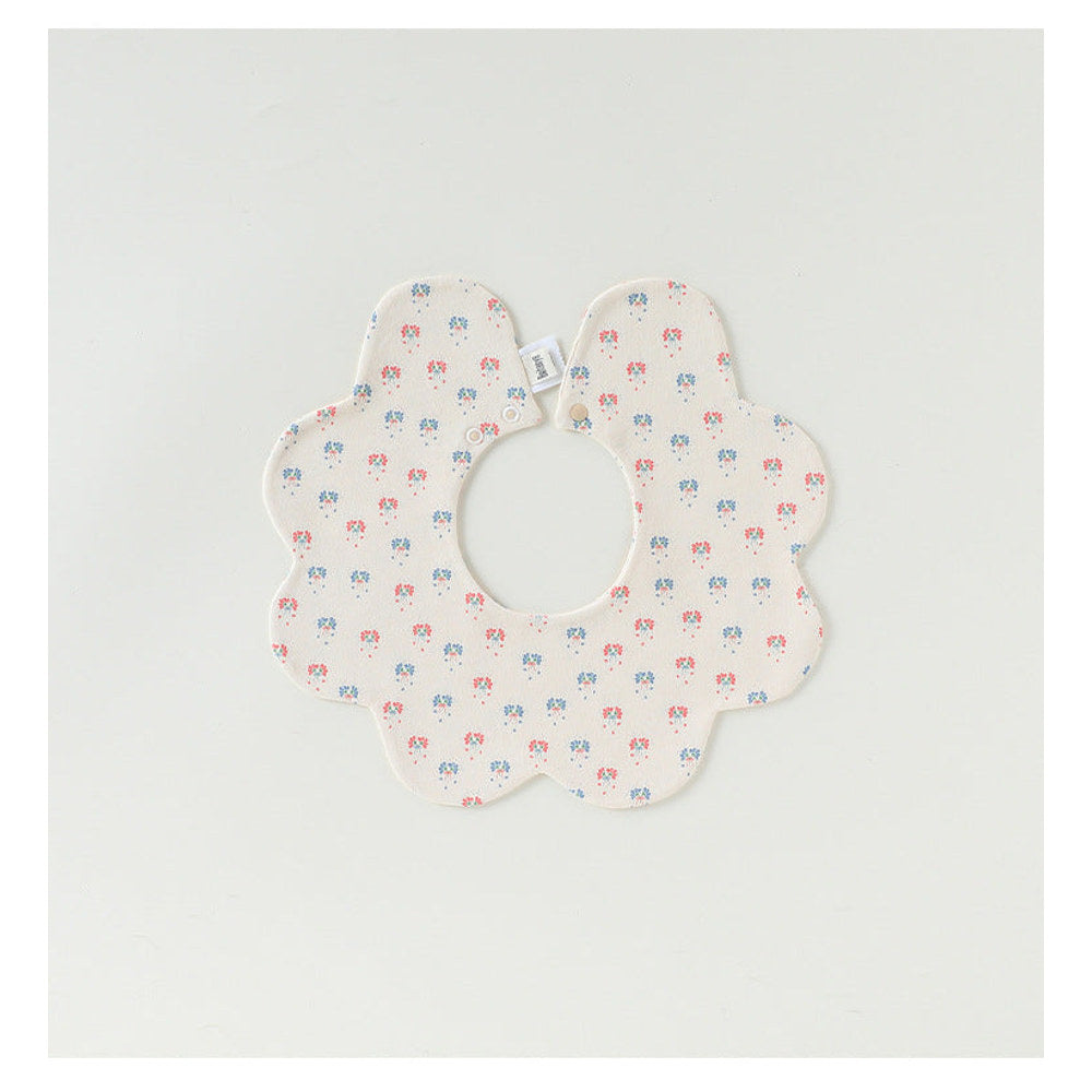 MyKids-USA® Adorable Simple Pattern Cotton Snap-on Flowers Shaped Bib