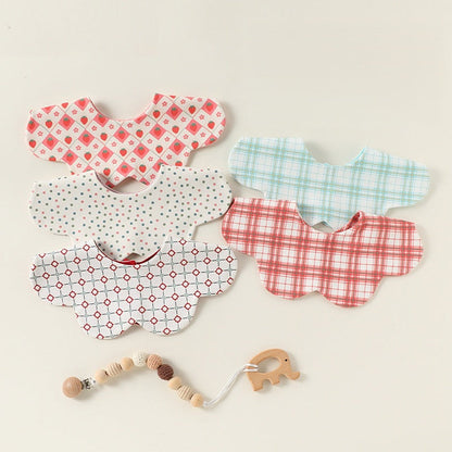 MyKids-USA® Adorable Simple Pattern Cotton Snap-on Flowers Shaped Bib