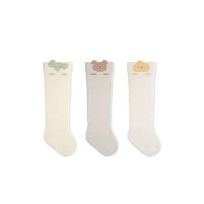 MyKids-USA® Baby Unisex Breathable Simple Cartoon Pattern Cute Stockings 3-Pair Set