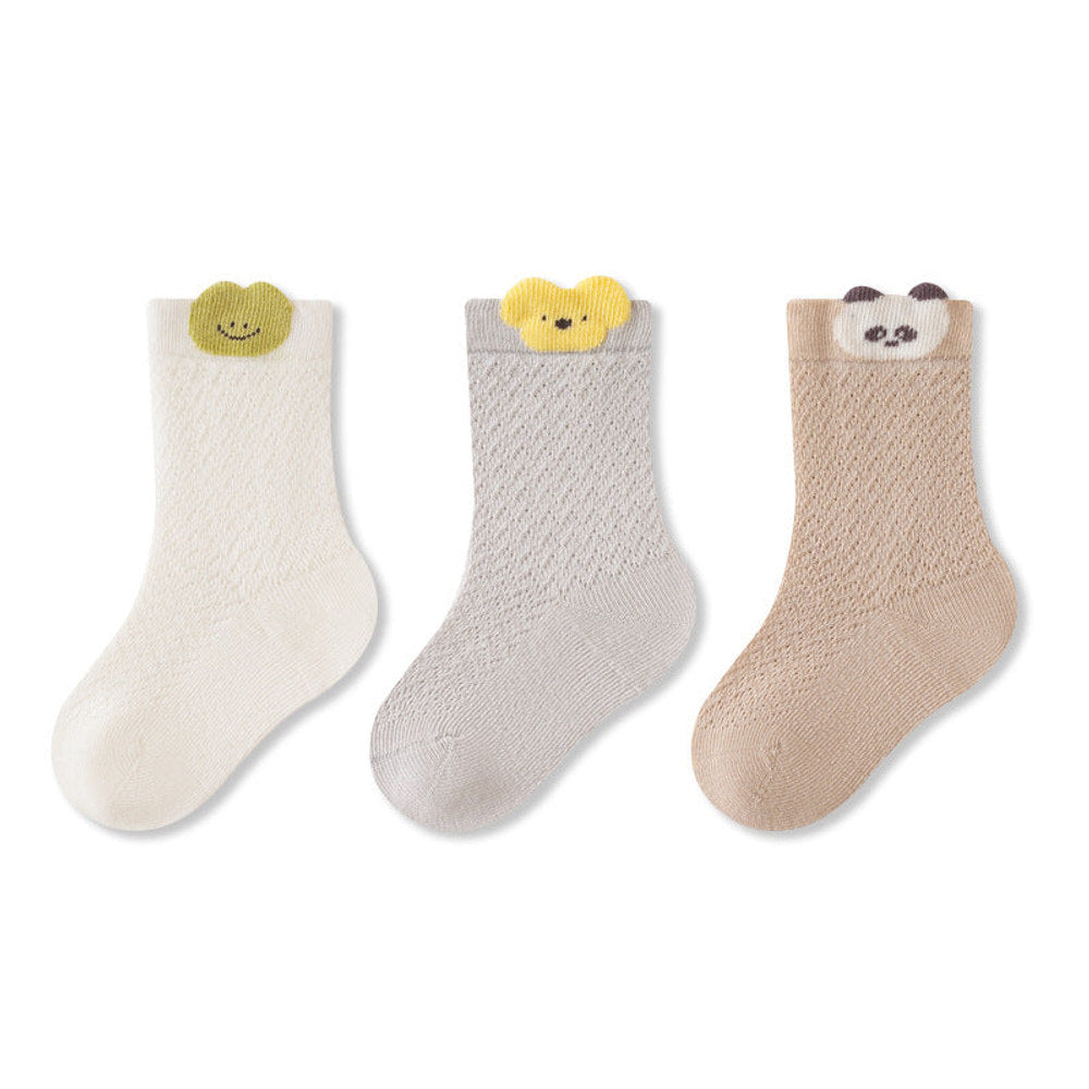 MyKids-USA® Baby Unisex Breathable Simple Cartoon Pattern Cute Socks 3-Pair Set