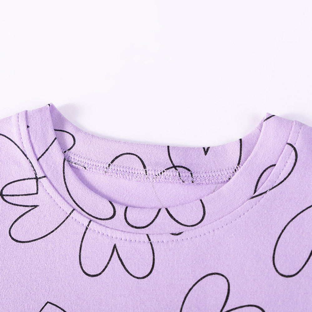 MyKids-USA® Hearts Pattern Short Sleeves Dress for Stylish Girls