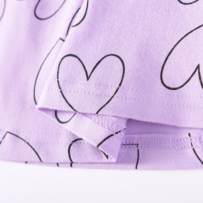 MyKids-USA® Hearts Pattern Short Sleeves Dress for Stylish Girls