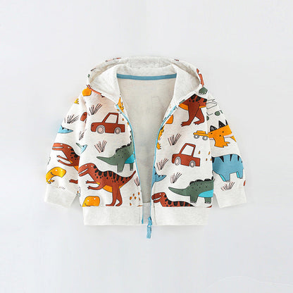 MyKids-USA® European and American Style Boys’ Cartoon Animals Pattern Coat with Long Sleeves