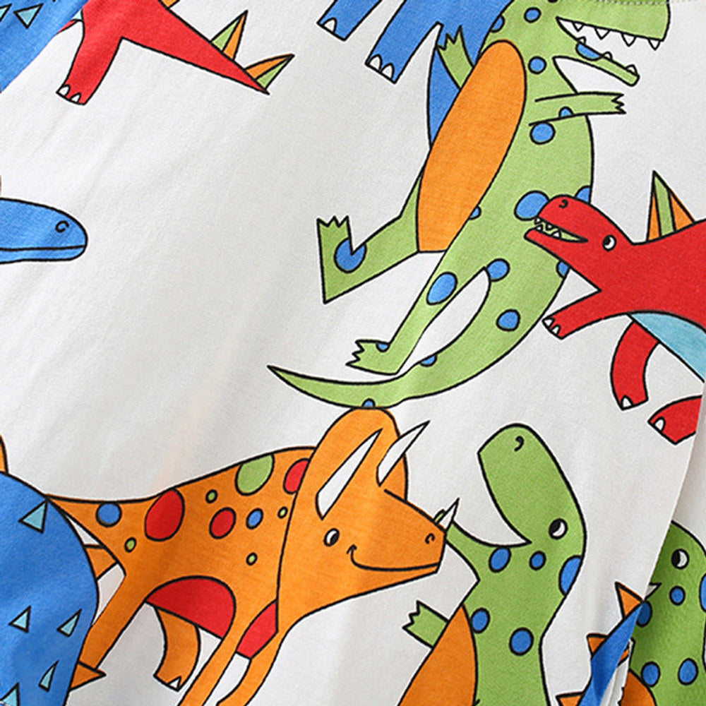 MyKids-USA® Spring and Autumn Boys Cartoon Dinosaur Pattern Long Sleeves Top and Pants Clothing Set