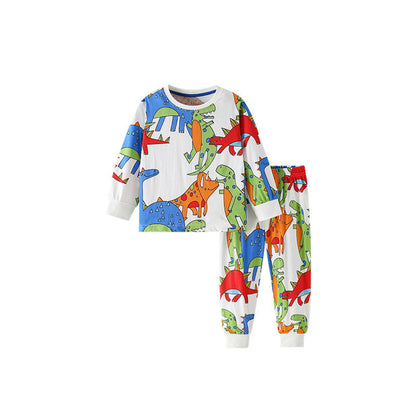 MyKids-USA® Spring and Autumn Boys Cartoon Dinosaur Pattern Long Sleeves Top and Pants Clothing Set
