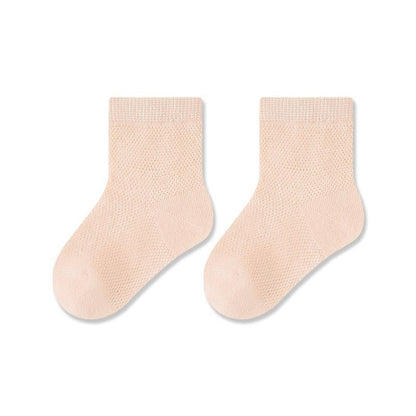 MyKids-USA® Baby Unisex Breathable Hearts Pattern or Solid Color Socks