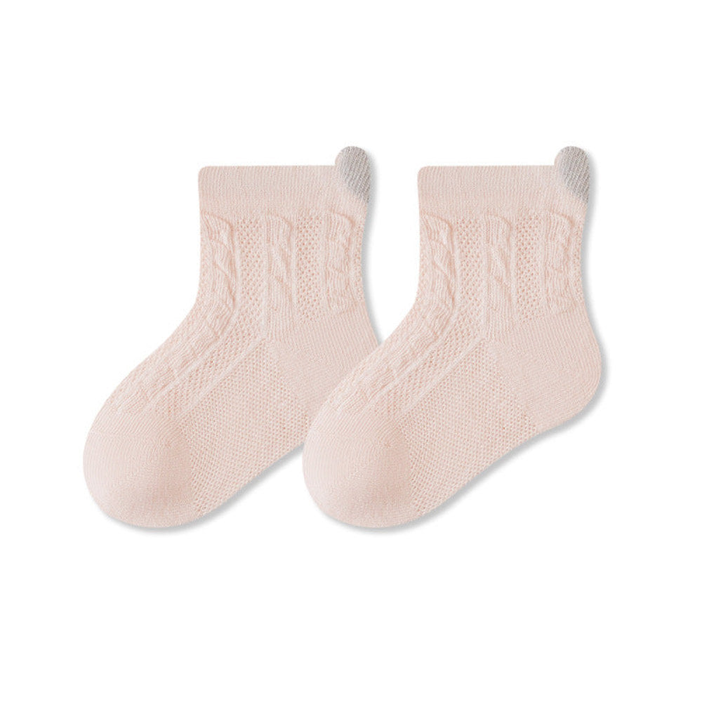 MyKids-USA® Baby Unisex Breathable Hearts Pattern or Solid Color Socks
