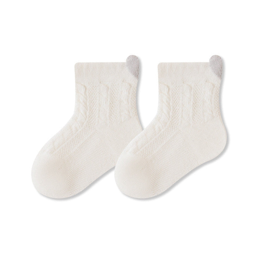 MyKids-USA® Baby Unisex Breathable Hearts Pattern or Solid Color Socks