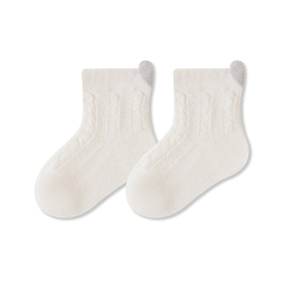 MyKids-USA® Baby Unisex Breathable Hearts Pattern or Solid Color Socks