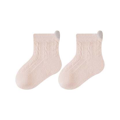 MyKids-USA® Baby Unisex Breathable Hearts Pattern or Solid Color Socks