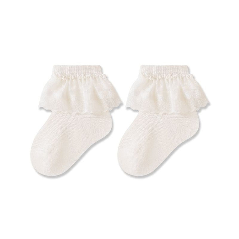 MyKids-USA® Baby Girls Breathable Lace Trim Socks