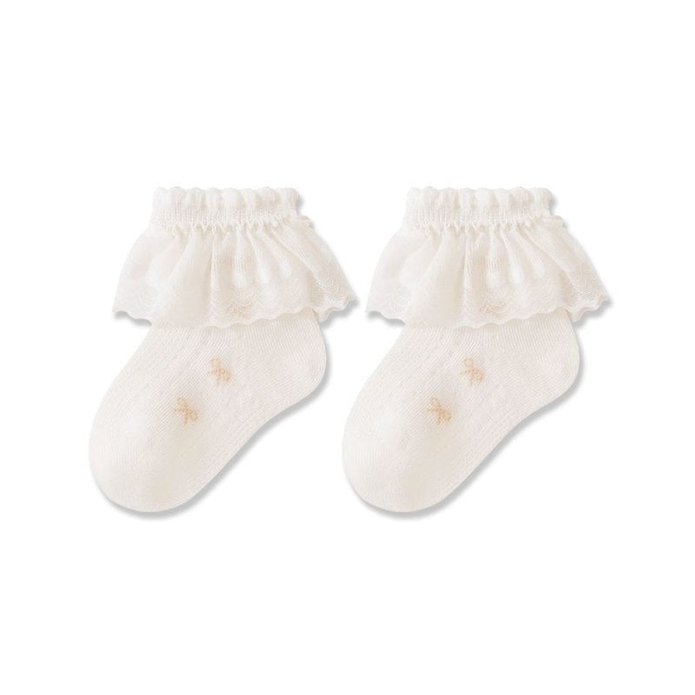 MyKids-USA® Baby Girls Breathable Lace Trim Socks