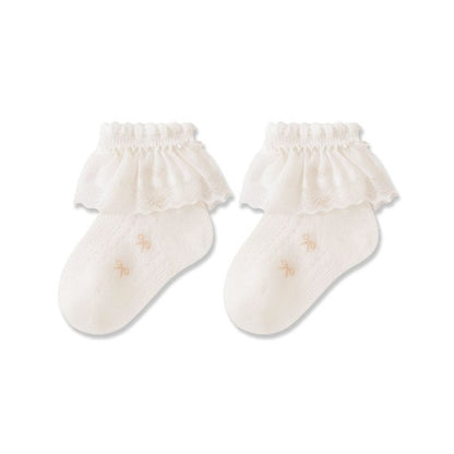 MyKids-USA® Baby Girls Breathable Lace Trim Socks